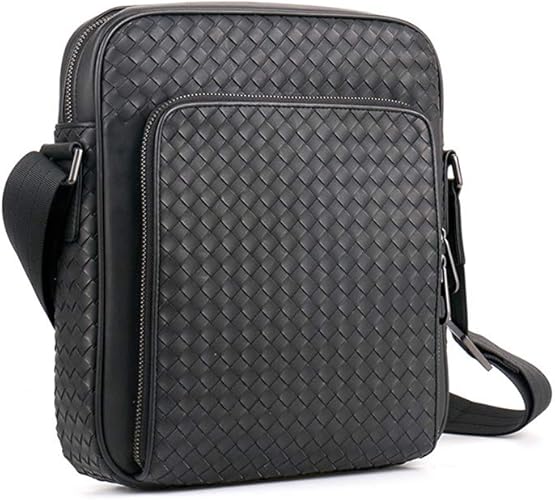 Amazon Whatna手作り編み込み 牛革 ショルダーバッグ メンズ メッセンジャーバッグ 縦型 B5 9 7インチipad収納可 本 革 厚手 レザー ビジネスバッグ 小さい 斜めがけ バッグ 男性用 紳士用 黒 青 B Pr8493 縦型 黒 B Pr Whatna ショルダーバッグ