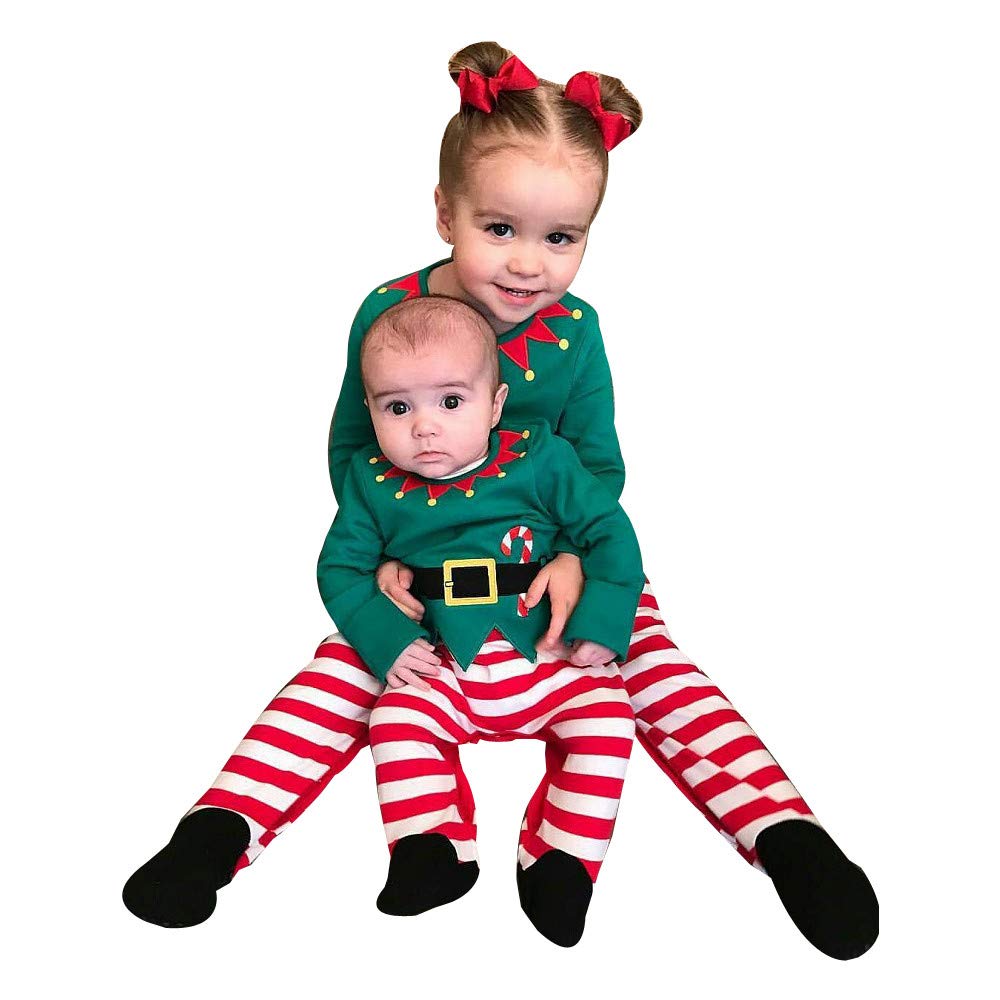 Baby Elf Costumes, Toddler Infant Boy Girl Cute Christmas 3pcs Clothes