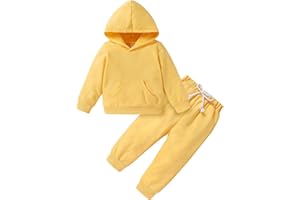 Happy Town Baby Fall Outfits for Girl Boy Long Sleeve Hoodie Top and Long Sweatpants Set Toddler Sweatsuit