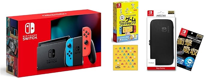 Amazon Nintendo Switch 本体 ニンテンドースイッチ Joy Con L ネオンブルー R ネオンレッド ナビつき つくってわかる はじめてゲームプログラミング Switch Amazon Co Jp限定 はじめてゲームプログラミングマイクロファイバークロス 同梱 任天堂