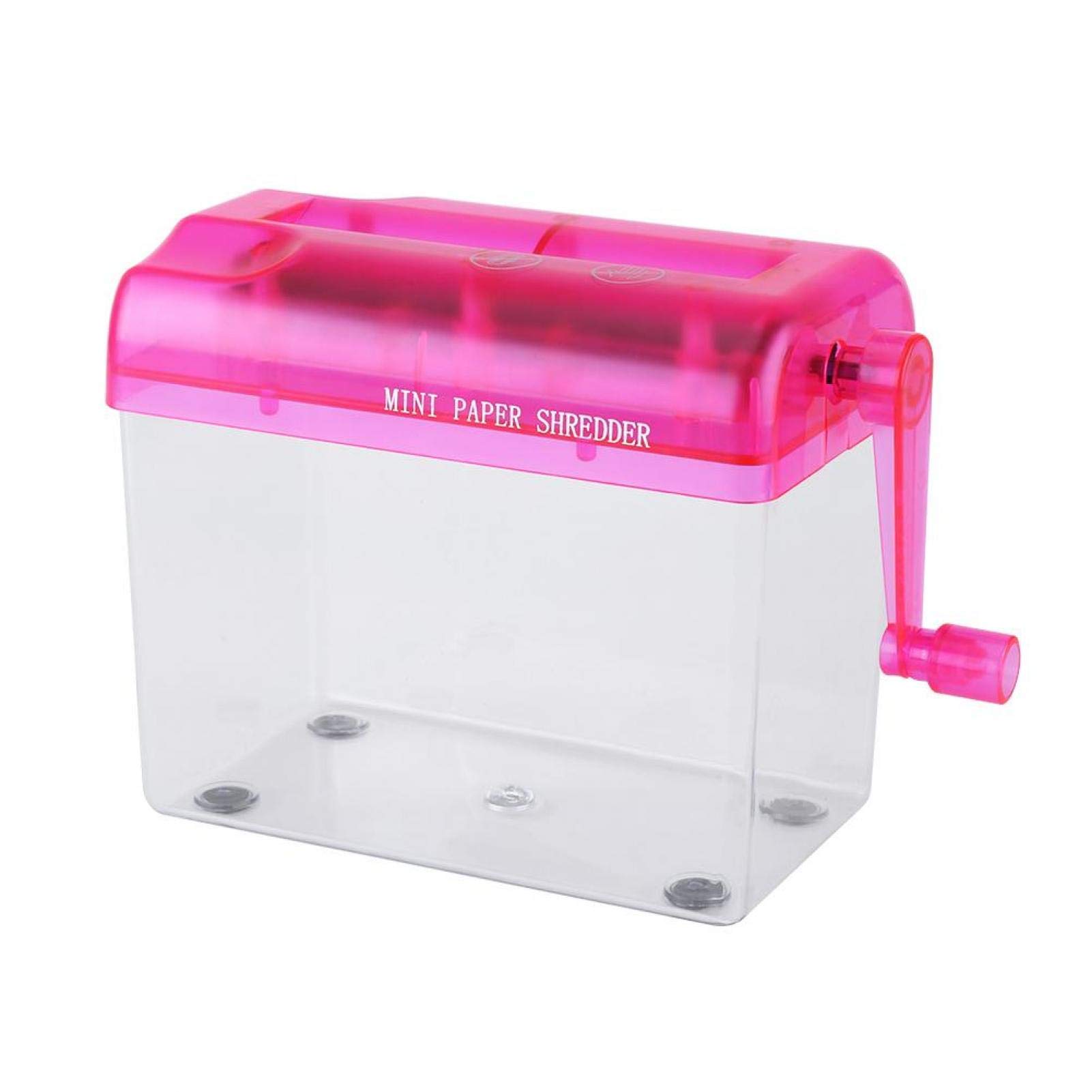 Deror Manual Shredder, A6 Portable Mini Manual Paper Cut Shredder Fit for Office Home School(Pink)