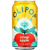 OLIPOP 9g Fiber Prebiotic Soda, Crisp Apple, 12 fl oz, 12 Pack | Refrigerated Prebiotic Soda, 9g Fiber, 5g Sugar, Digestive Health Support, Prebiotics &amp; Botanicals, Gluten Free, Non GMO