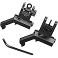 Feyachi 45 Degree Offset Iron Sights - Flip Up Front and Rear Backup Sights with Green Red Dot for Picatinny Weaver Rails, Tool-Free Adjustment