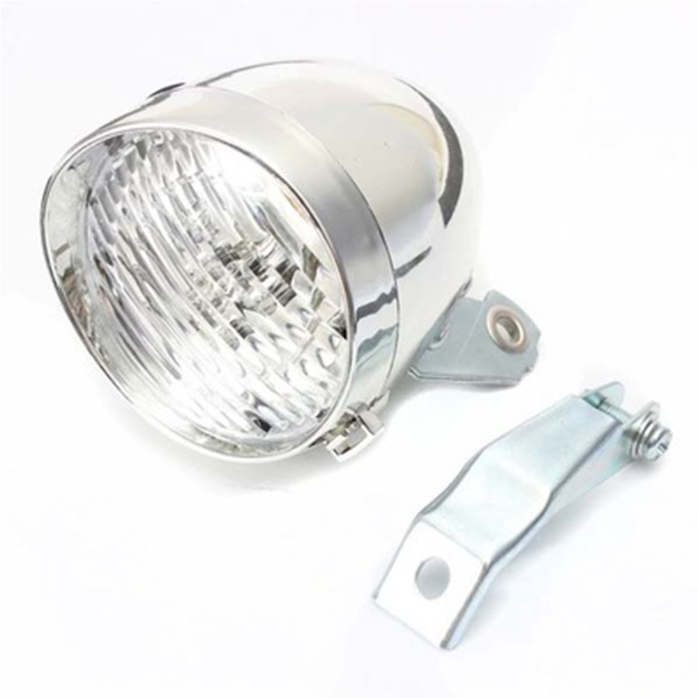 GCDN Bicycle Lights 3 LED Vintage Retro Classic Bike Front Lights Lamp Bicycle ligh Cycling Accessories #15(Silver)