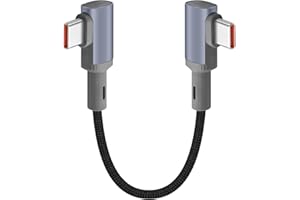 YACSEJAO 100W Short 90 Degree USB C to USB C Cable 5.9inch,Right Angle USB Type C Fast Charging & Data Sync Braided Cable wit