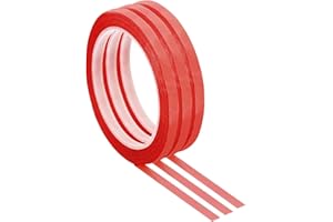 PATIKIL 3 Pack Whiteboard Tape, 7mm 1/4" Width Art Tape Dry Erase Board Pinstripe Thin Tape for Graphic Chart Grid Drafting Electrical Marking, Red