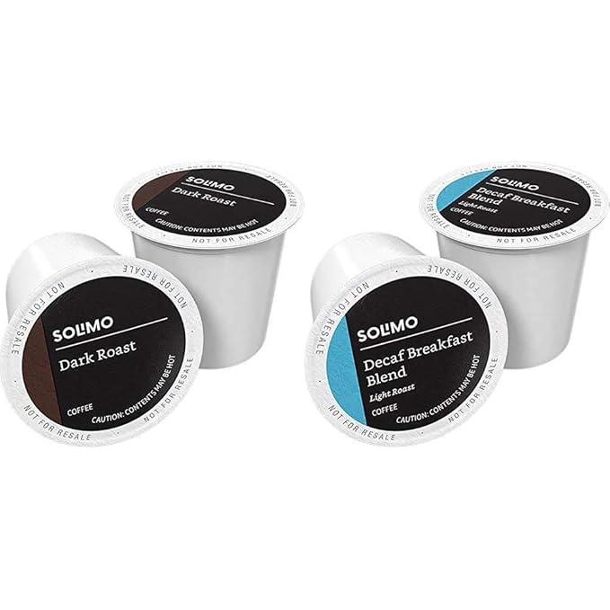 Amazon Brand 100 Ct. Solimo Dark Roast Coffee Pods, Compatible with Keurig 2.0K