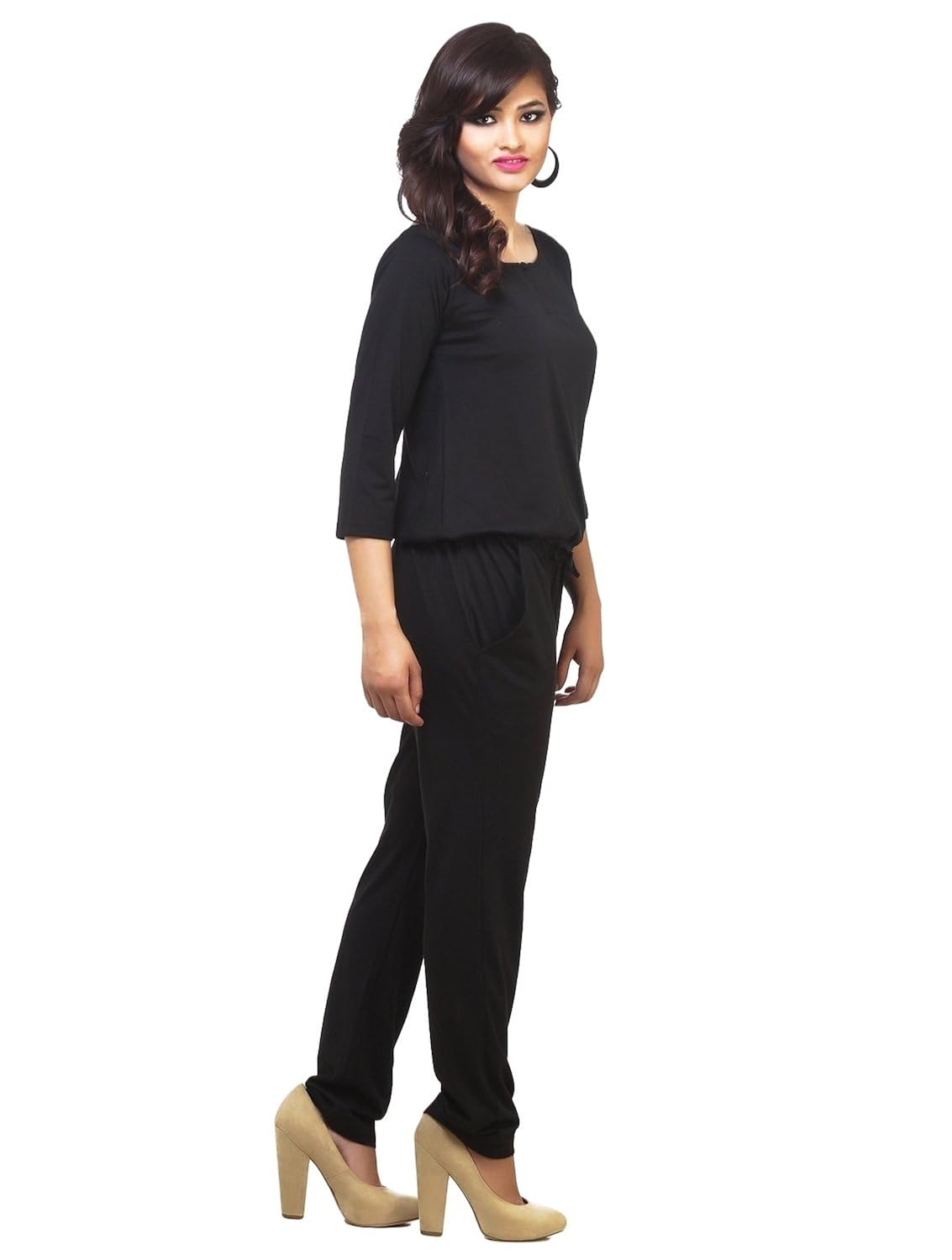 cottinfab women's rayon jumpsuit(0_black_)