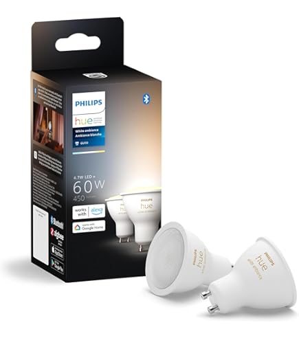 Philips Hue Smart 60W GU10 LED Bulb - White and Color Ambiance