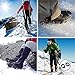 Crampons 19 Spikes with Stainless Steel Chain Ice Snow Grips Traction Cleats System Safe Protect for Walking, Jogging, Climbing, Hiking on Snow and Ice, Boots Chains for Women Men (Black, X-Large)