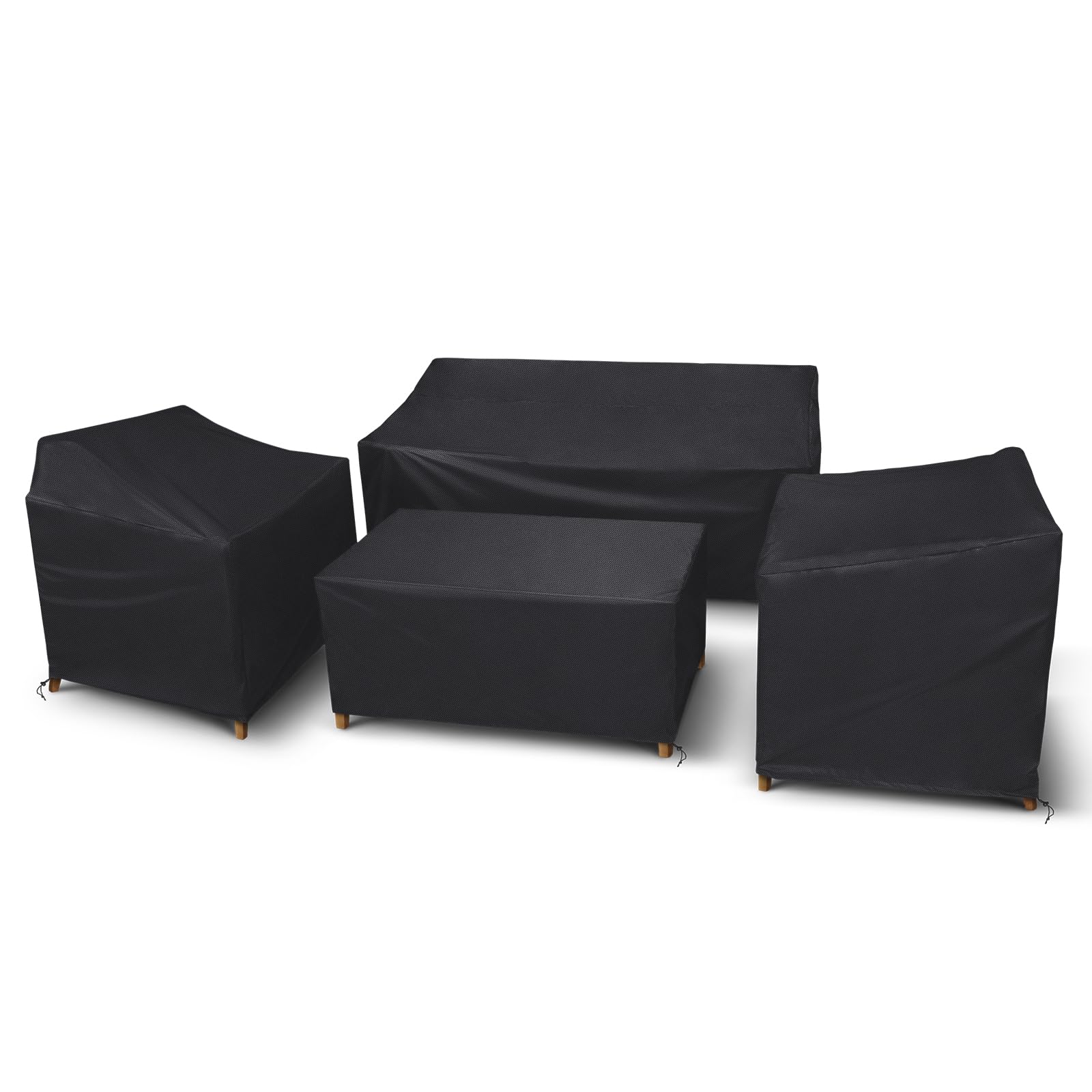 Photo 1 of STARTWO Patio Furniture Covers, 4 Piece Heavy Duty Waterproof Outdoor Furniture Cover Set for Rattan Wicker Couch Chairs,Windproof Buckle Strap,Black