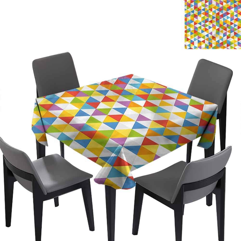 Colorful Indoor/Outdoor Square Tablecloth Geometric
