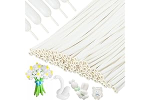 Yeunmu 100PCS 260 Balloons, Premium White Magic Long Balloons for Tying Balloon Arch, Garland, Animals Modeling Suitable for Any Theme Party
