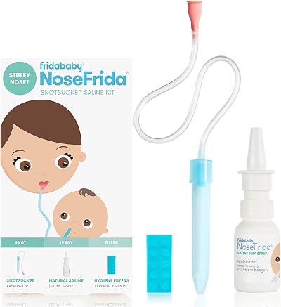 Frida Baby NoseFrida Saline Bundle Nasal Aspirator 10 Filters 20ml Spray