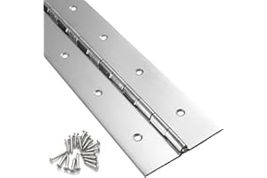 FVSEC Heavy Duty Piano Hinge 48 Inch x 2 Inch Width, 0.047'' Thick Stainless Steel Continuous & Piano Hinge for Cabinet, Door, Toolbox, Wooden Box, Metal Plate, Furniture, Industrial Project