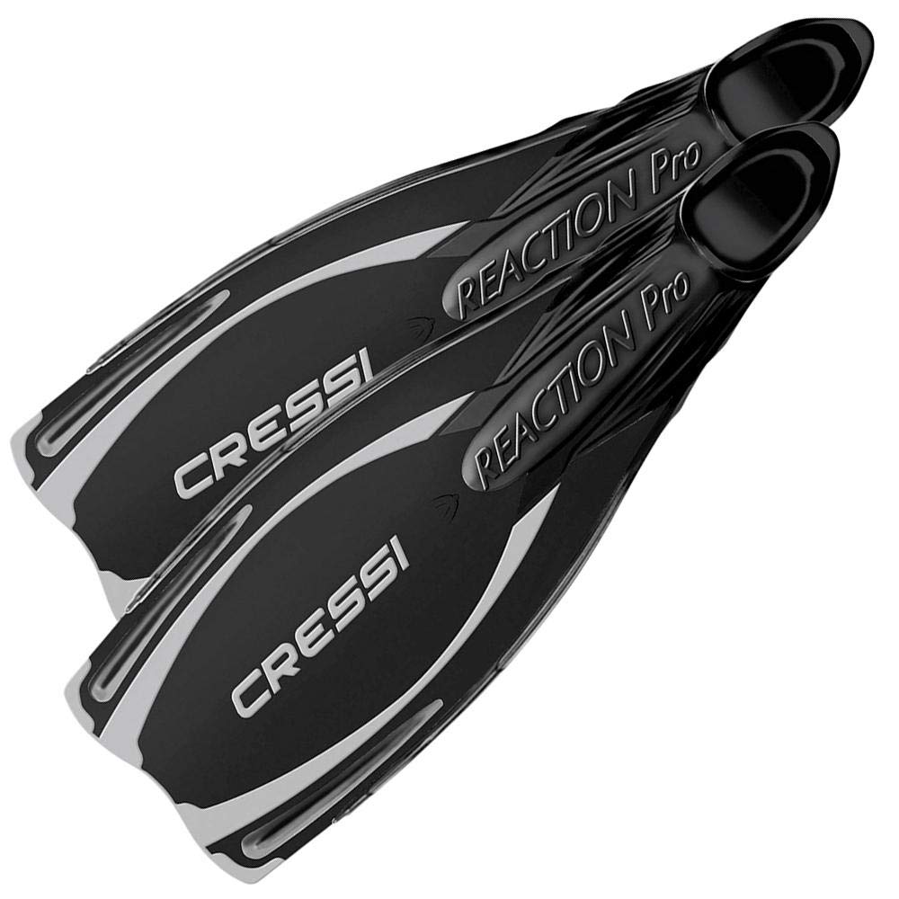 CRESSI Reaction Pro Full Foot Fins for Snorkelling Scuba Diving Freediving Long Blade Flippers for Swimming Sea Use Comfortable Fit Grip Sole Adults