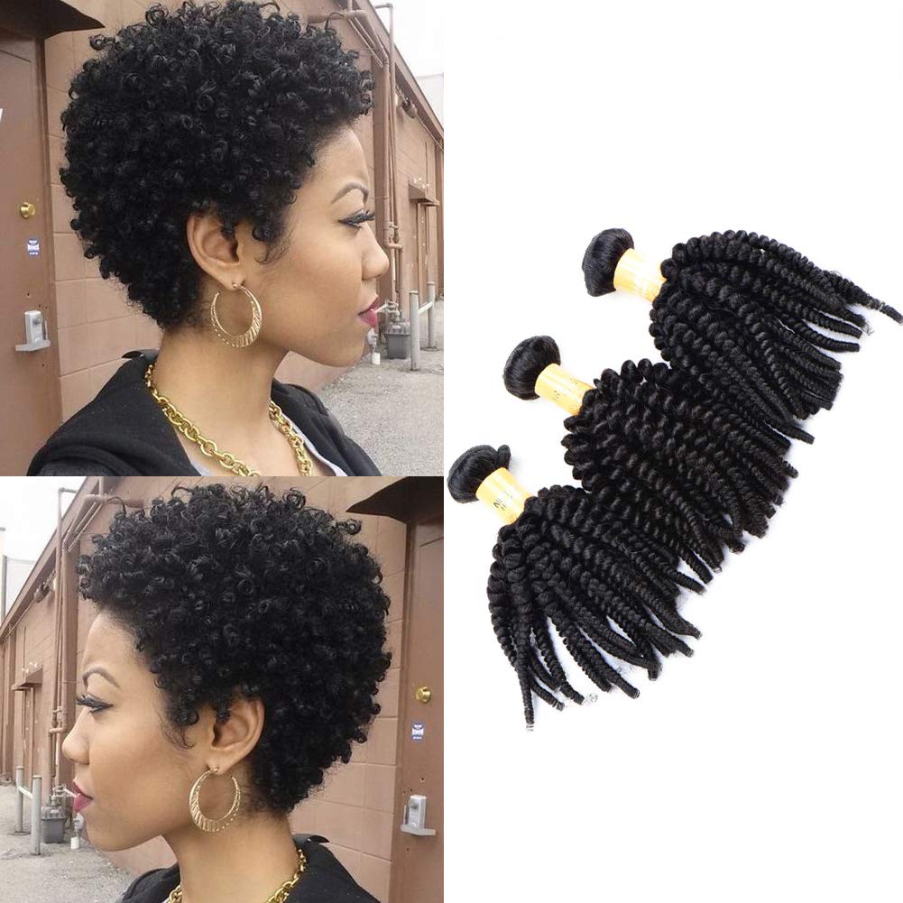 Leticia 10 10 12 Afro Kinky Curly Weave Short Hairstyles Malaysian Hair 3 Bundles 100 Unprocessed 8a Virgin Hair Extensions 100g Pc 10 10 12 Amazon In Health Personal Care