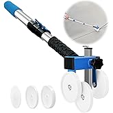 LookFox Backer Rod Insertion Tool with Extension Pole, Depth-Adjustable | with 4 Interchangeable Wheels&amp; Auxiliary Wheels, for Concrete Joint Sealing, Road Construction Projects