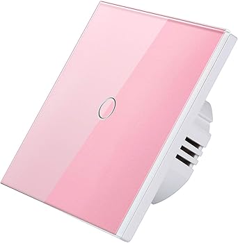 Smart Alexa Lichtschalter Wifi Smart Lichtschalter arbeitet mit Amazon Alexa Google Home und Smart Life APP 123 Weg Rosa Kein Neutralleiter Erforderlich