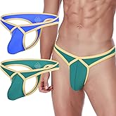 HASWECHYS Mens Sexy Thong Underwear Pack G-String Bikini Briefs with pouch Low Rise Thong for Men