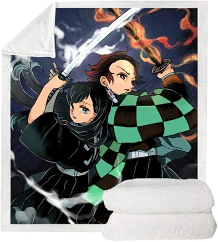 Onlyone1 Mantas Para Cama Anime Demon Slayer Kimetsu No Yaiba Manta De Felpa De Terciopelo Impresa