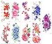 DaLin Sexy Temporary Tattoos 9 Sheets Peony Flower, Plum Blossoms, Blue Rose, Morning Glory Fake Tattoos for Women
