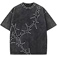 Y2K Graphic T-Shirts Vintage Oversized Tees Streetwear Casual Acid Washed Tops for Men Women