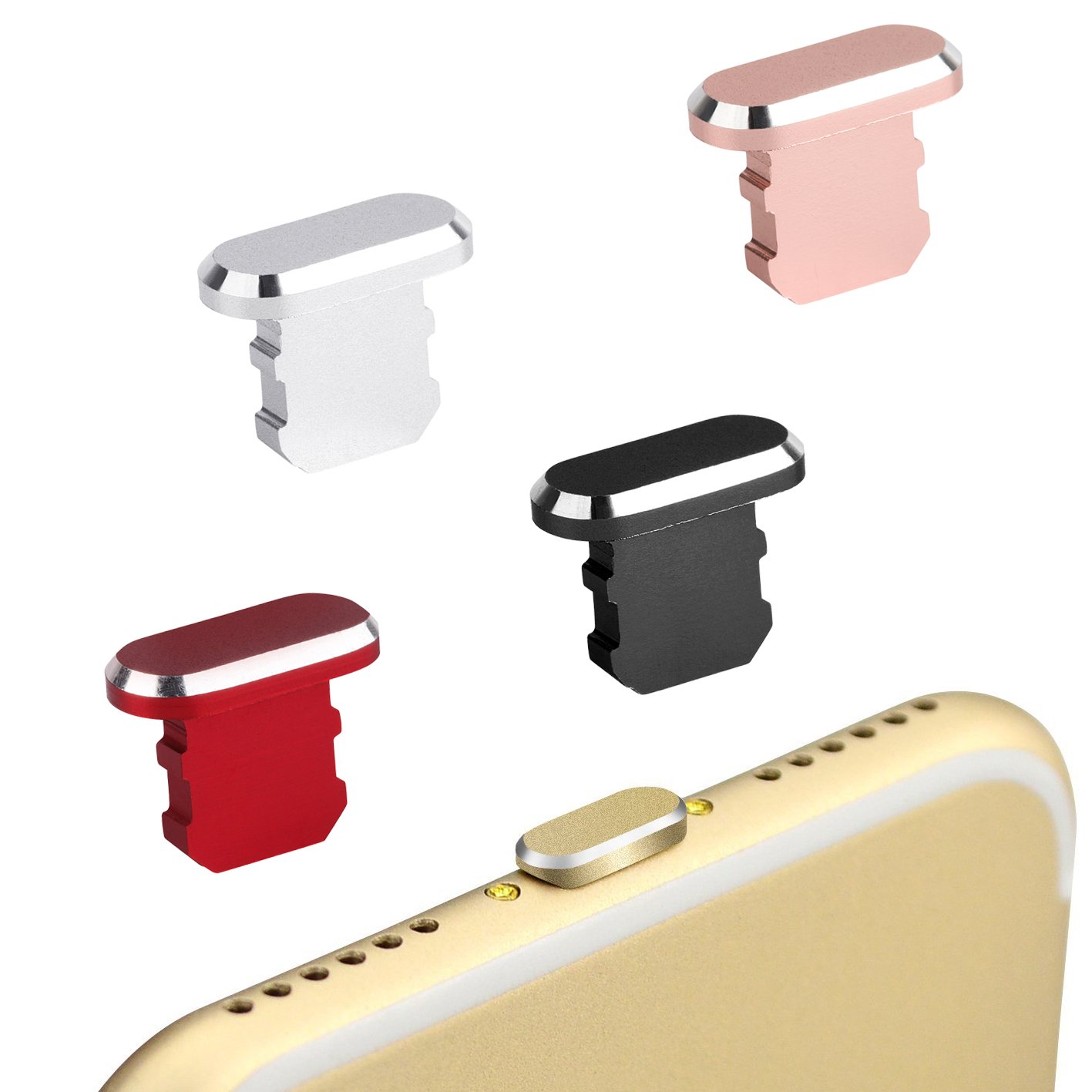 innoGadgets Anti Dust Plug compatible with iPhone (iPhone 7/8/X/Xs/Xr, Silver)
