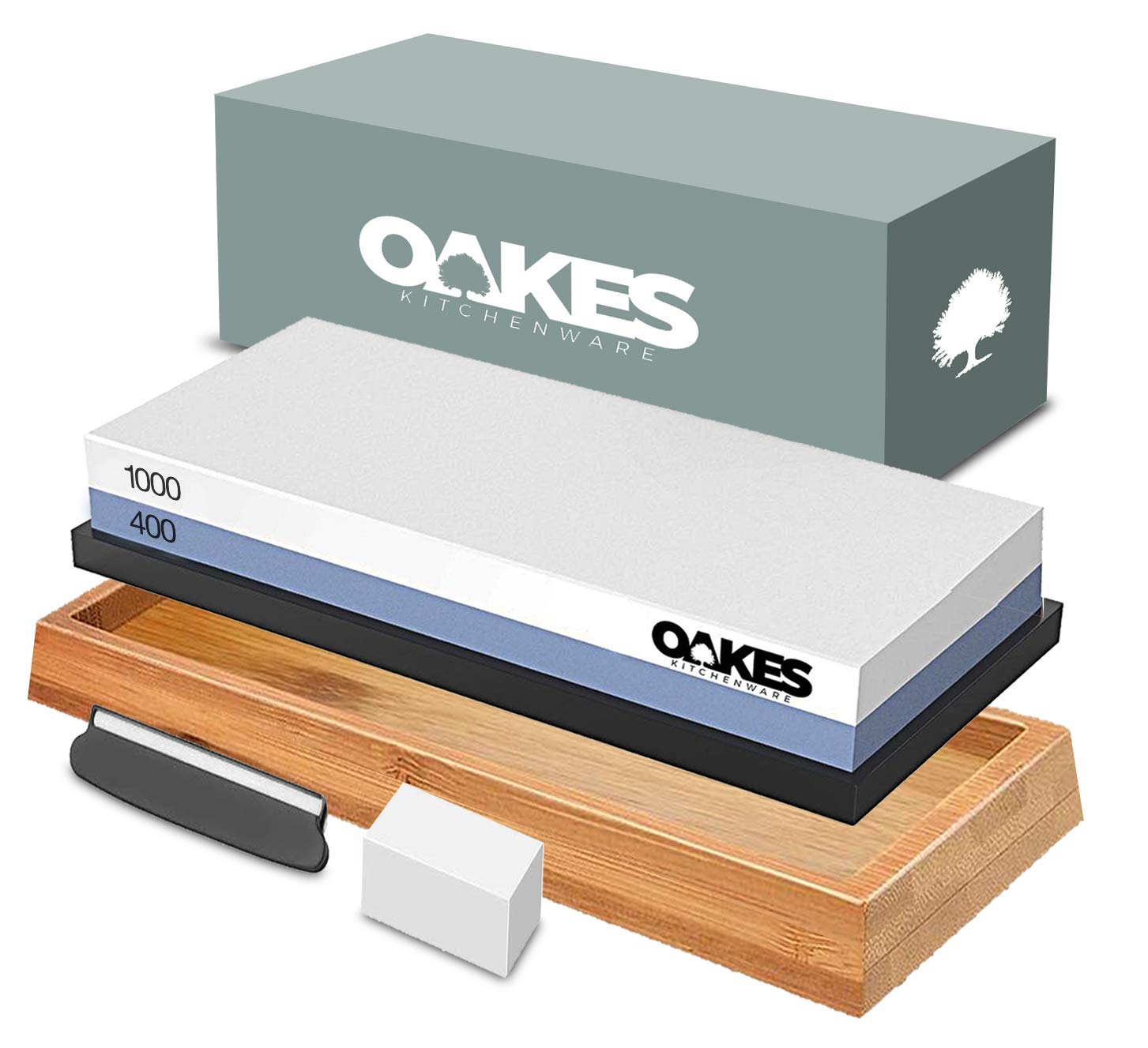 Whetstone 400/1000 grit – Course/ Med – OAKES Sharpening Stone Gift Pack