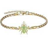 Grmdit Scarab Bracelet 925 Sterling Scarab Beetle Bracelet Egyptian Scarab Jewelry Gifts for Women Men