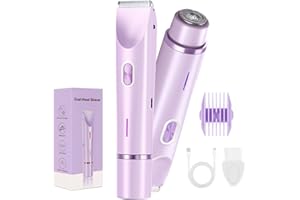 CHECKSIMPLE Dermave Bikini Shaver,Bikini Trimmer for Women,2-in-1 Electric Razors for Women(Light Purple)