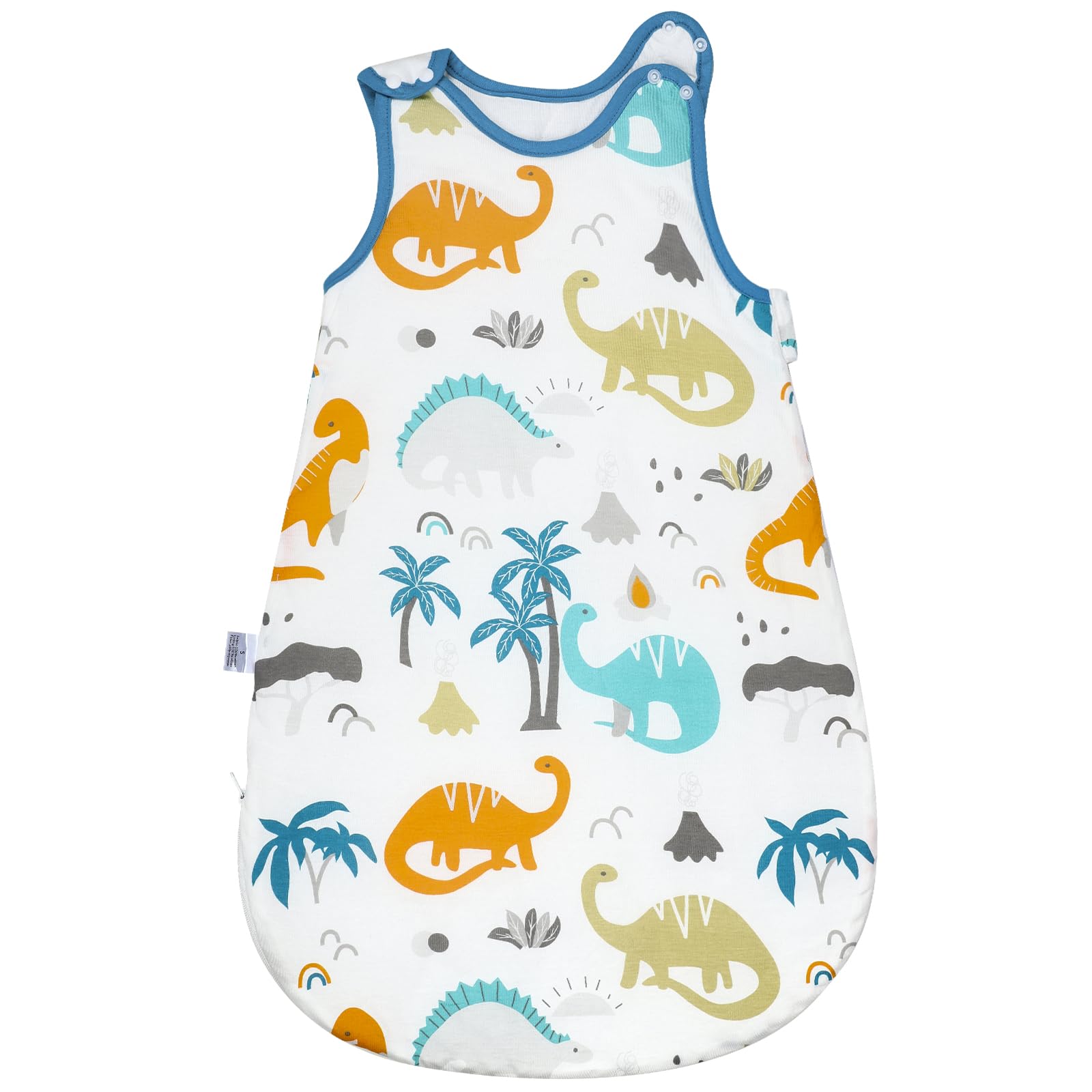FLYISH DIRECT 2.5 Tog Sleeping Bag, Baby Swaddle Sleeping Bag 100% Cotton, Newborn Sleeping Bag, Baby Swaddle Bag 0-6 month, 66cm, Dinosaur, S — image 1