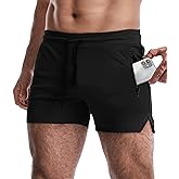 EVERWORTH Men's 3" Inseam Workout Shorts Quick Dry Gym Short Shorts Lightweight Shorts for Men with Liner and Zipper Pockets