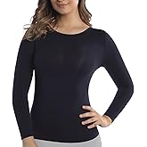 +MD Women Light Compression Undershirts 3/4 Length Sleeve Crew Neck Basic Shapewear Thermal Tops for Tummy Waist Control