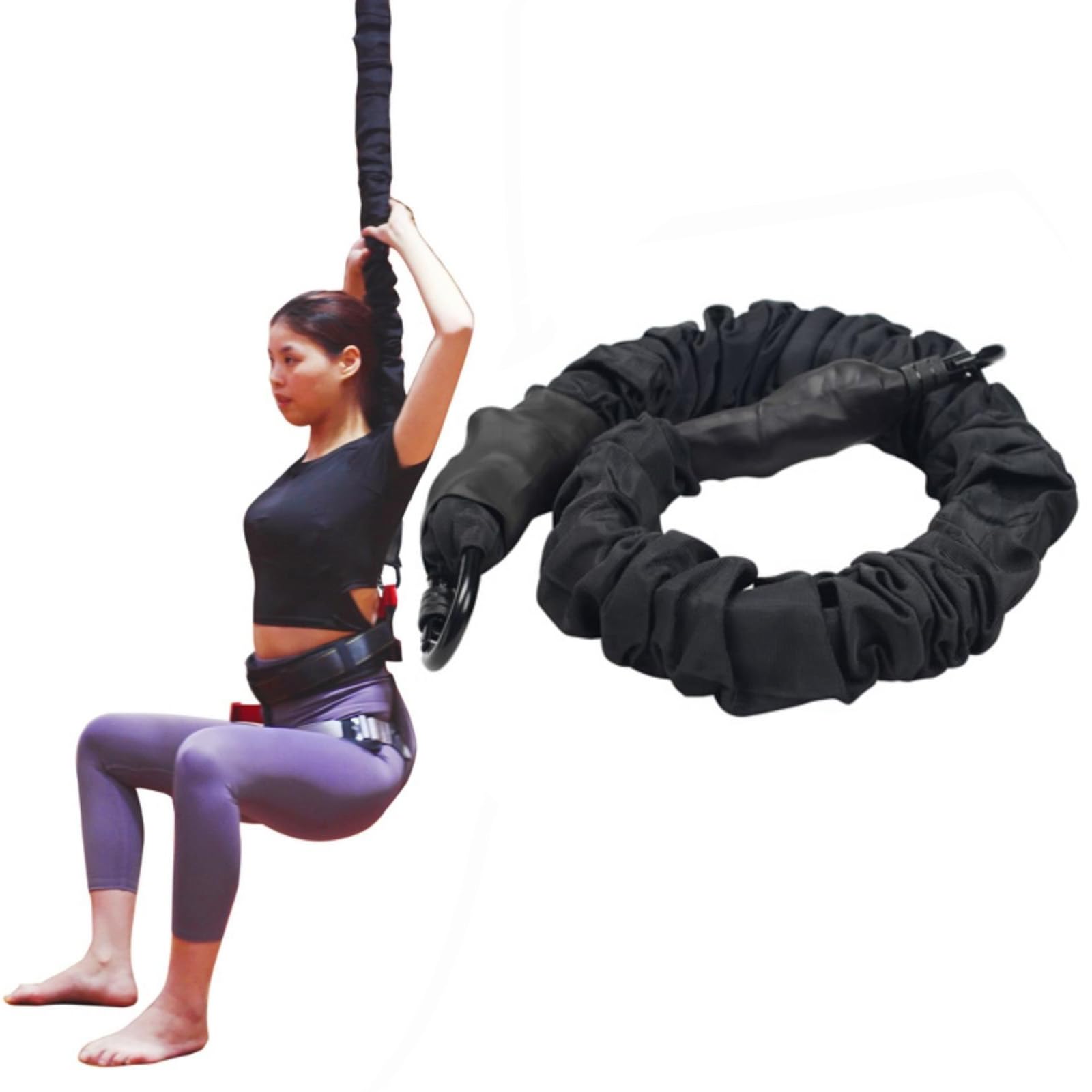 PRIOR FITNESS Single Bungee Fitness Resistance Rope, Aerial Dance Single Resistance Band Anti-Gravity Fitness Training Band - without Accessories - Professional Equipment for Home Fitness Exercise (M)