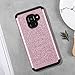 Tobomoco Galaxy A8 2018 Case, Luxury Shockproof Glitter Sparkly Bling Cute Shiny 2 in 1 Hybrid Hard PC Soft Silicone Protective Phone Cover for Women, Rose Gold