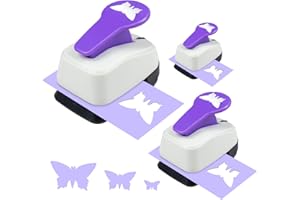NOONIMUM Butterfly Punch Set, 3/8 Inch, 5/8 Inch, 1 Inch Butterfly Hole Punch Set for Scrapbooking, Butterfly Shaped Hole Punch for Paper Crafts, Weddings, Cardstock, Gift Wrapping, Greeting Cards