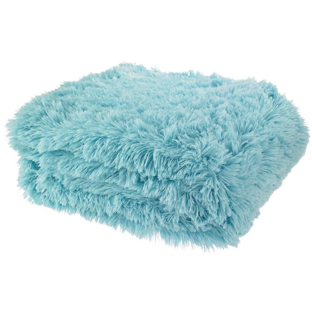 Catherine Lansfield Cuddly Deep Pile 150x200cm Blanket Throw Duck Egg Blue