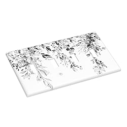 Grey Leaves 4 Gang Light Switch Cover Decorative