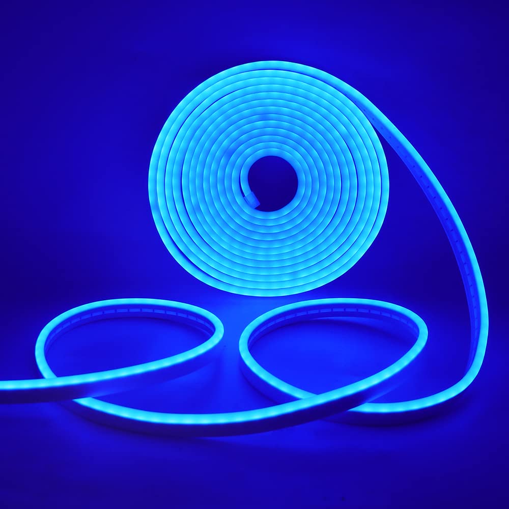 KISUFU LED Strip Light,5m Neon Rope Light ,120 LEDs/m Neon Light Strip,5V 2835 Waterproof Silicone Flexible LED Strips,USB Neon Rope Light for Kitchen Bedroom Party Outdoor Indoor Decoration (2m,Blue)