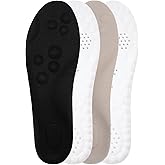 Biendo 2 Pairs Supportive Memory Foam Insoles 4D Cloud Insoles Arch Support Shoe Inserts Massage Cushion Insoles for Plantar Fasciitis&Heel Pain Sports Shoes Work Boots- Black&Gray(US M 8-12)