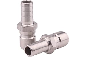 DERNORD Stainless Steel 1/2" Barb Male Quick Disconnect Homebrewing Connector Sanitary Fitting Pack of 2