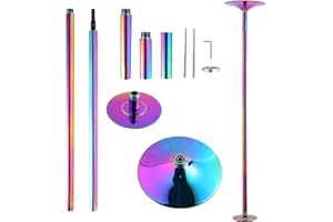 UMEKEN Spinning Static Dance Pole Portable Removable Adjustable 45mm Dancing Pole for Home Exercise Club Party Pub, Dancer Pole for Beginners and Professionals 440lb Weight Capacity