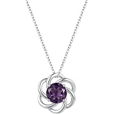 INURAN Amethyst Necklace 925 Sterling Silver Purple Gemstone Pendant for Women February Birthstone Crystal Jewelry Gift Wife Mom Girlfriend
