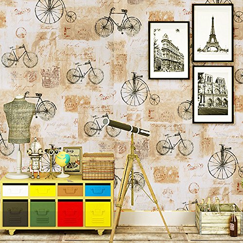 Yifely Shabby Chic Bikes Contact Paper Self Adhesive Shelf