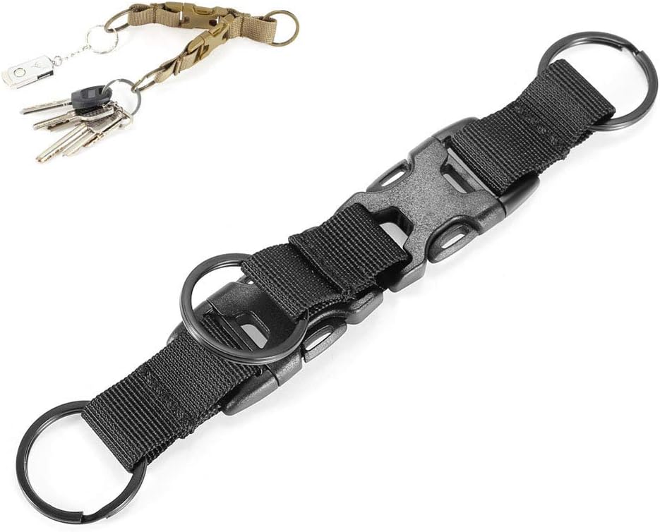 Aiyuda Tactical Molle EDC Key Ring Gear Heavy Duty Quick Release Key Chain Holder Compatible with MOLLE Bag Pack