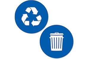 VINYL FRIEND Recycle and Trash Sticker Logo Style Symbol to Organize Trash cans or Garbage containers and Bins - Contour Cut Decal Sticker (Blue, XSmall)