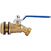 BILAL Brass Water Container/Rain Barrel Spigot, 3/4" GHT Male Threaded Quarter Turn Ball Valve with Bulkhead Fitting, Rain Ba