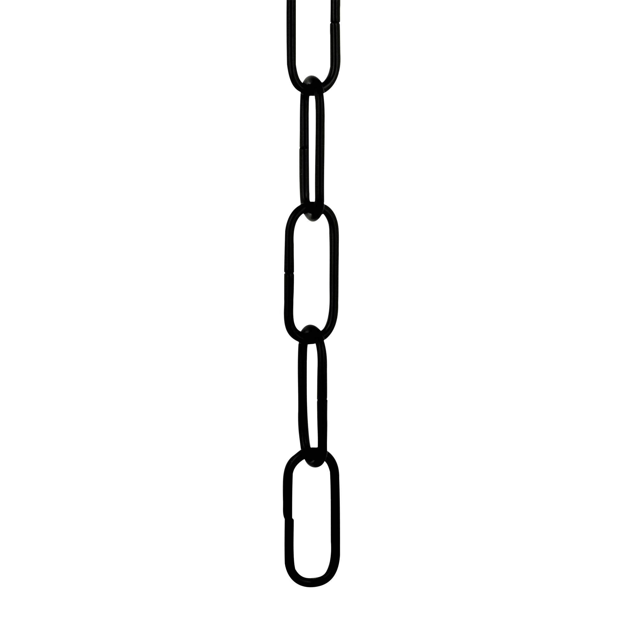 ElekTek 2m Pack Jet Black Open Link Chain for Chandelier and Lighting Medium 38mm x 15mm