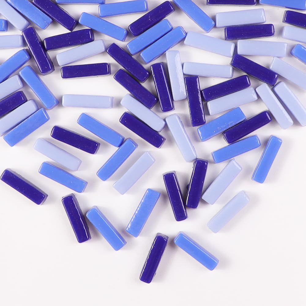 Photo 1 of 1 LB 5x20mm Glass Strips Mosaic Tiles for Home Decoration, Mini Recycled Glass Stick Tile for DIY Crafts Art & Children DIY Hobbies (RS200)